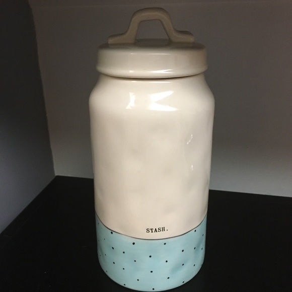 Rae Dunn polka dot  “stash” canister - Picture 1 of 8